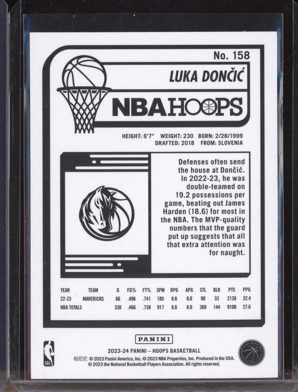 Luka Doncic 2023-24 Panini Hoops 158 Purple