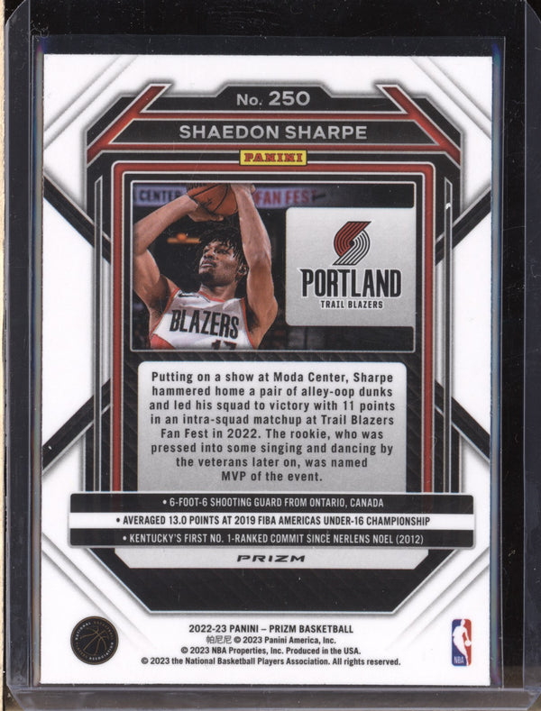 Shaedon Sharpe 2022-23 Panini Prizm 250 Silver RC