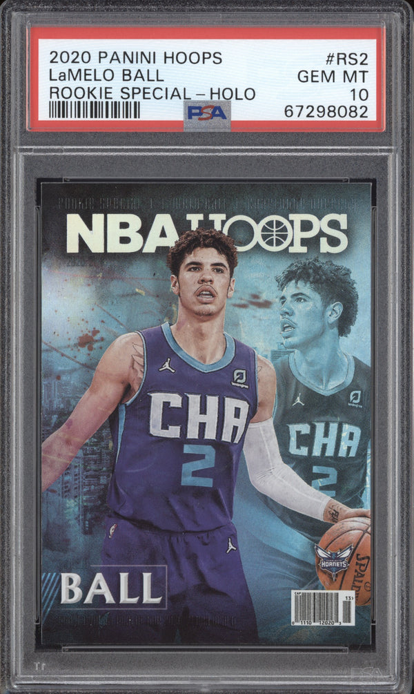 LaMelo Ball 2020-21 Panini Hoops RS2 Rookie Special Holo RC PSA 10