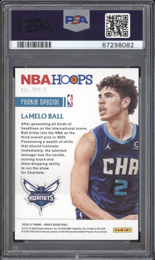 LaMelo Ball 2020-21 Panini Hoops RS2 Rookie Special Holo RC PSA 10