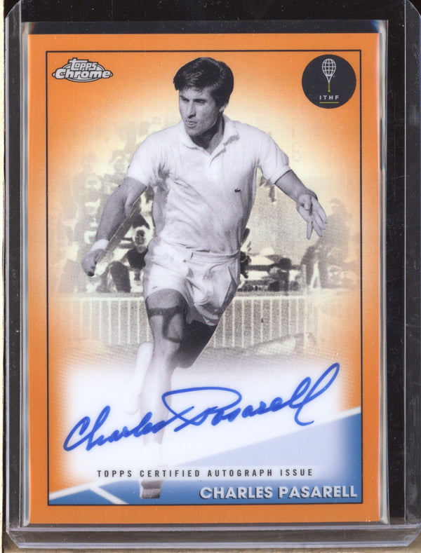 Charles Pasarell 2021 Topps Chrome Tennis CA-CP Orange Auto 8/25