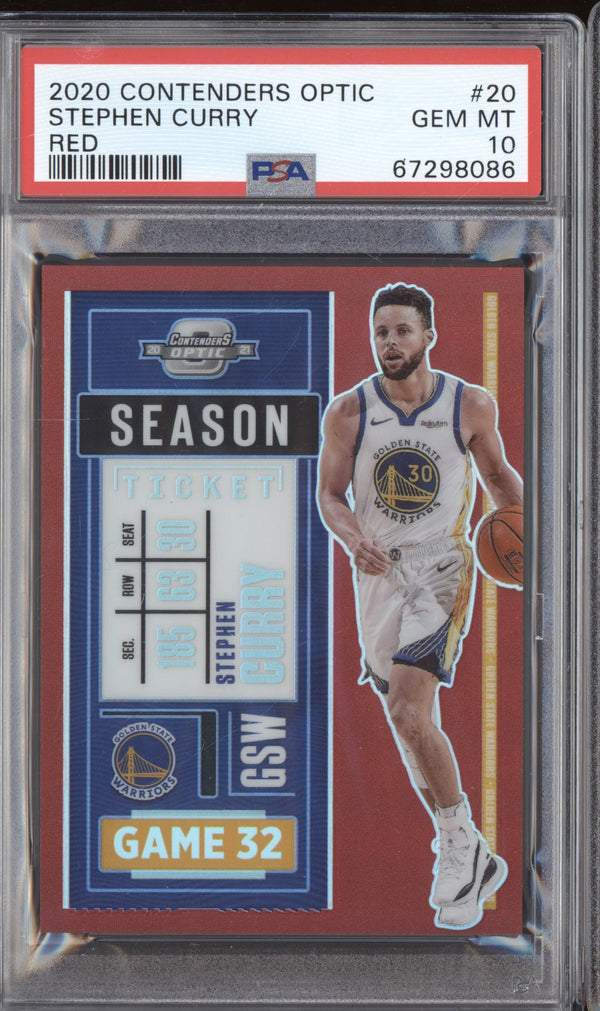 Stephen Curry 2020-21 Panini Contenders Optic 20 Red PSA 10