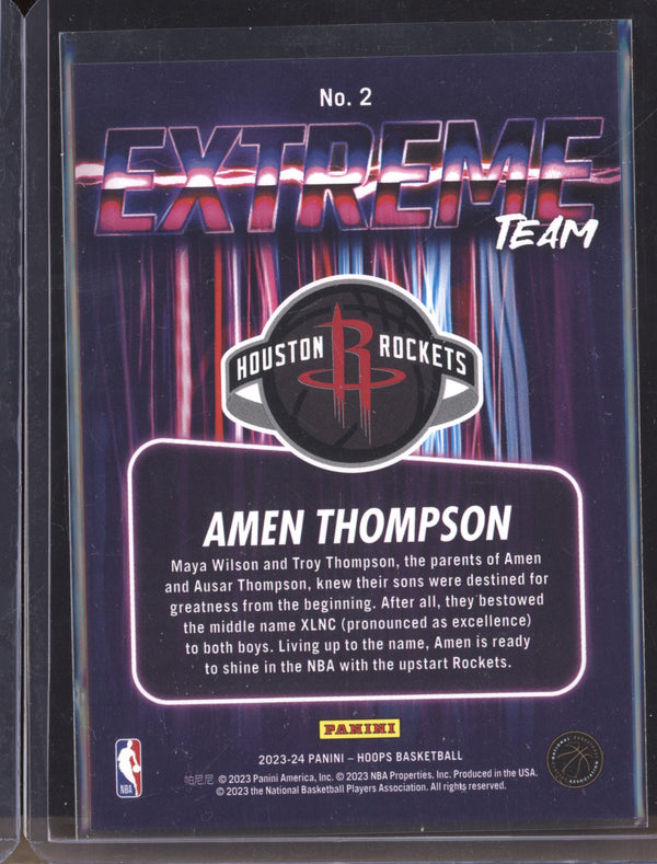 Amen Thompson 2023-24 Panini Hoops 2 Extreme Team RC
