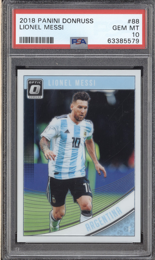 Lionel Messi 2018-19 Panini Donruss Soccer 88 Optic PSA 10