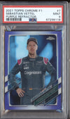 Sebastian Vettel 2021 Topps Chrome 7 Purple Refractor 103/399 PSA 9