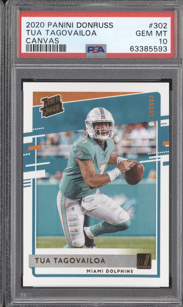 Tua Tagovailoa 2020 Panini Donruss 302 Canvas RC PSA 10