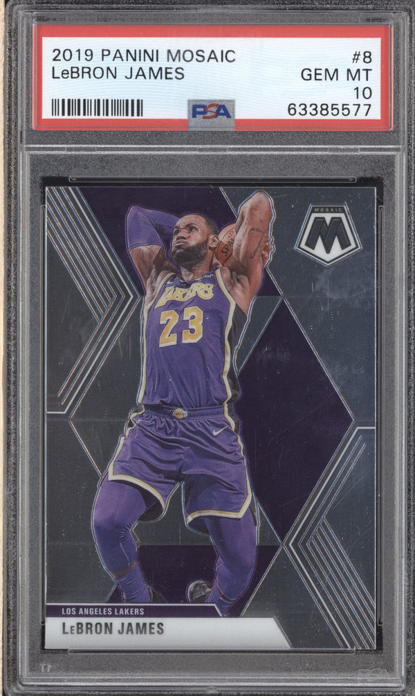 LeBron James 2019-20 Panini Mosaic 8 PSA 10