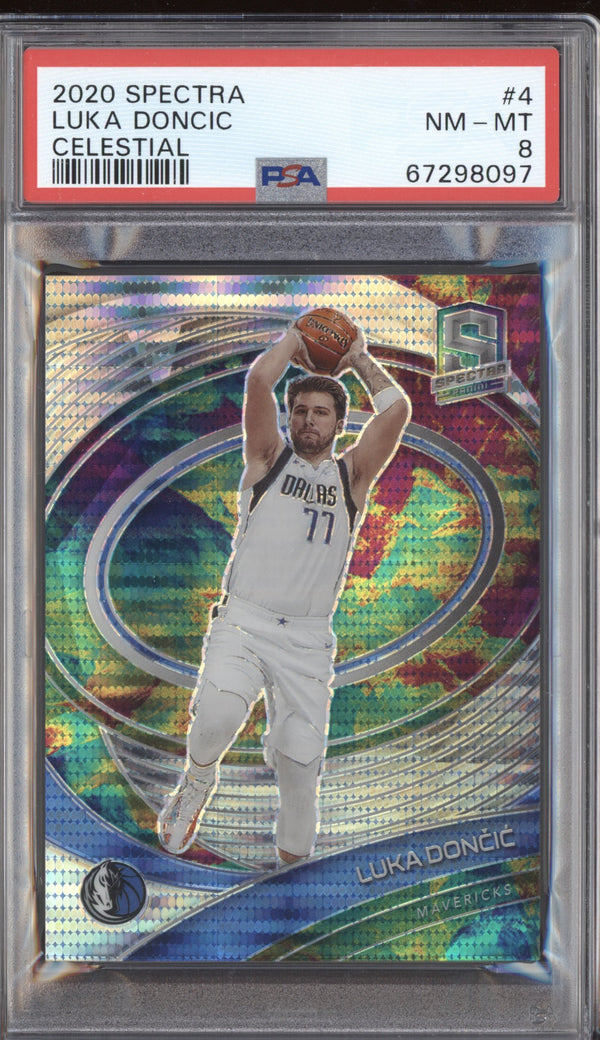 Luka Doncic 2020-21 Panini Spectra 4 Celestial 33/99 PSA 8