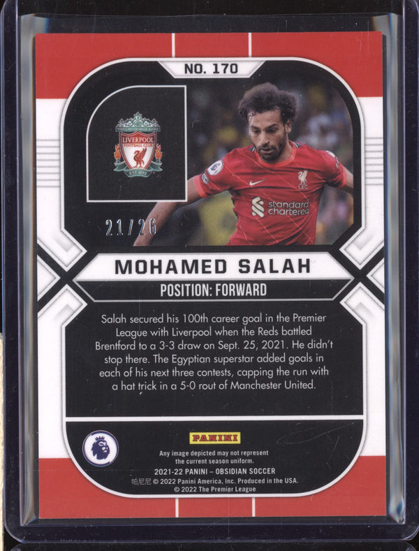 Mohamed Salah 2021-22 Panini Obsidian 170 Red Pulsar 21/26