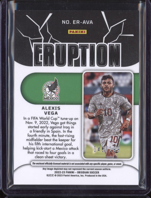 Alexis Vega 2022-23 Panini Obsidian ER-AVA Eruption Jersey RC 46/199