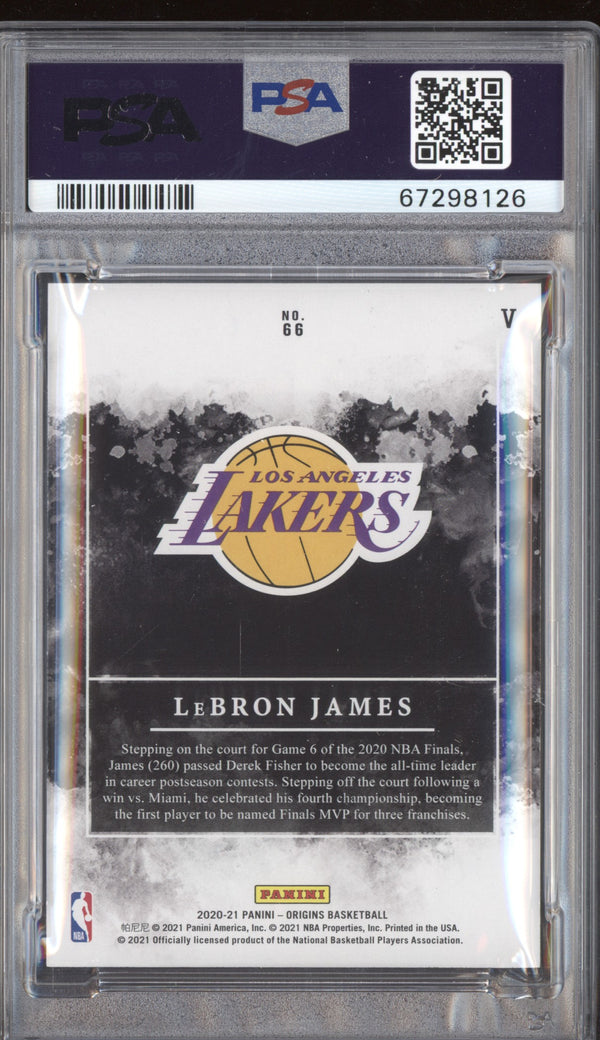 LeBron James 2020-21 Panini Origins 66 Variation PSA 10