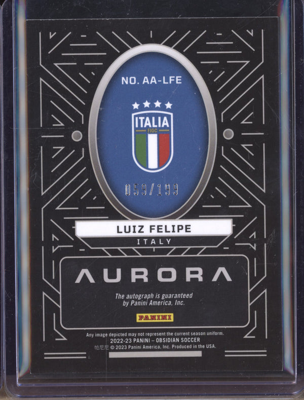 Luiz Felipe 2022-23 Panini Obsidian AA-LFE Aurora Auto 59/199