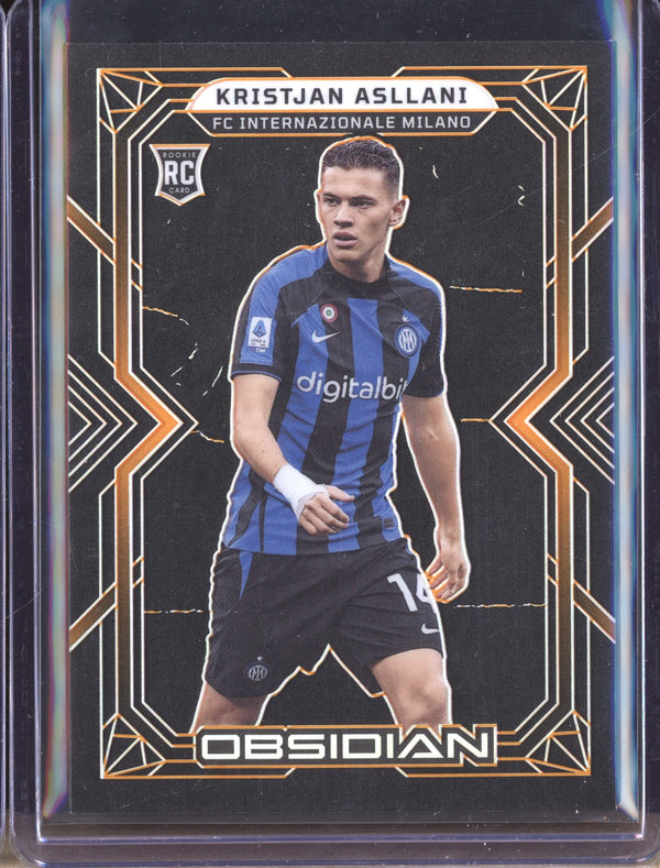 Kristjan Asllani 2022-23 Panini Obsidian 136 Orange RC 14/40