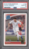 Jadon Sancho 2018-19 Panini Donruss Soccer 189 RC PSA 10