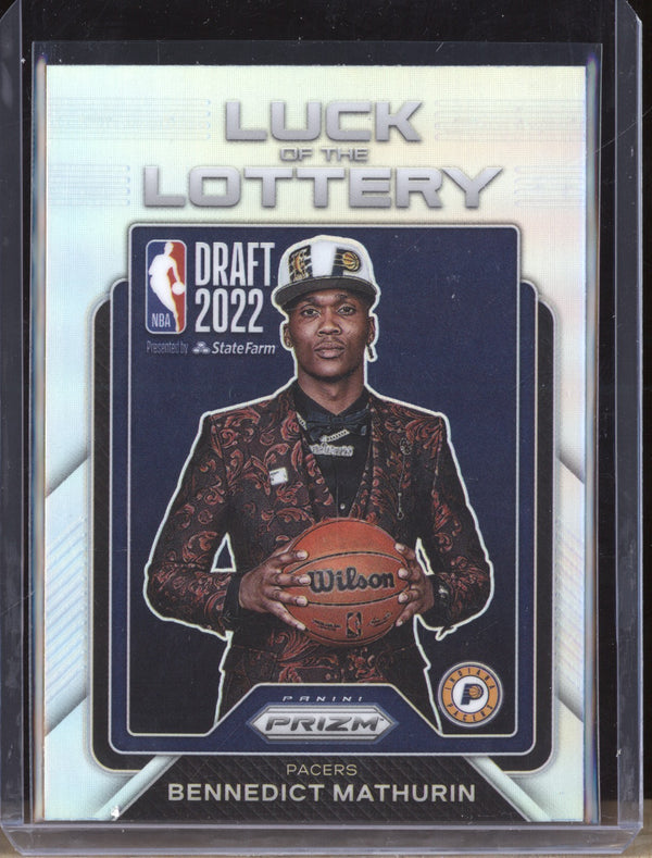 Bennedict Mathurin 2022-23 Panini Prizm 8 Luck of the Lottery Silver RC