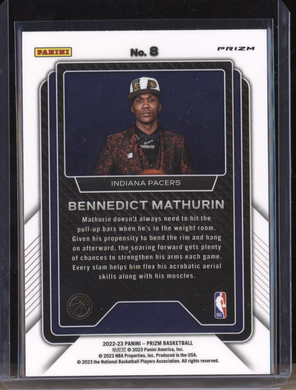 Bennedict Mathurin 2022-23 Panini Prizm 8 Luck of the Lottery Silver RC