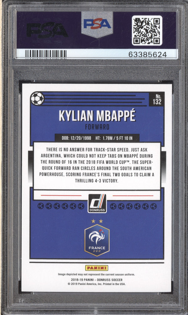 Kylian Mbappe 2018-19 Panini Donruss Soccer 132 Press Proof Red RC PSA 10