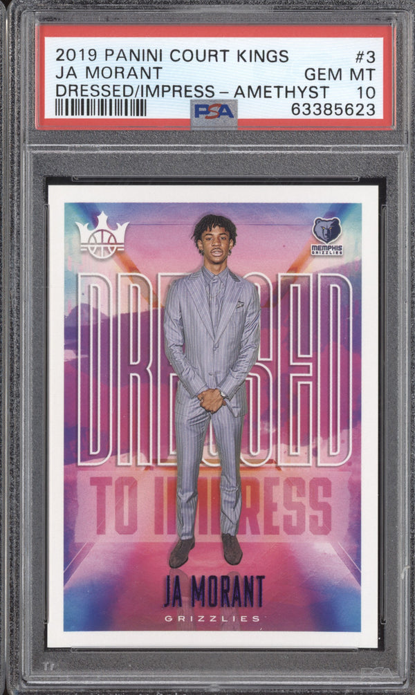 Ja Morant 2019-20 Panini Court Kings 3 Dressed to Impress Amethyst RC 83/99 PSA 10