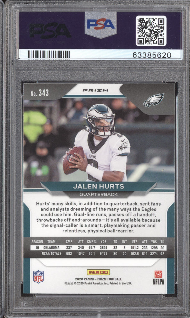 2020 Panini Prizm Disco RC Jalen sold Hurts PSA 9