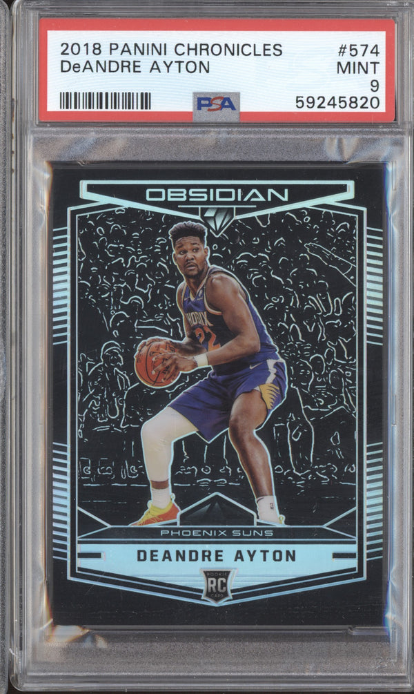 DeAndre Ayton 2018-19 Panini Chronicles 574 Obsidian RC PSA 9