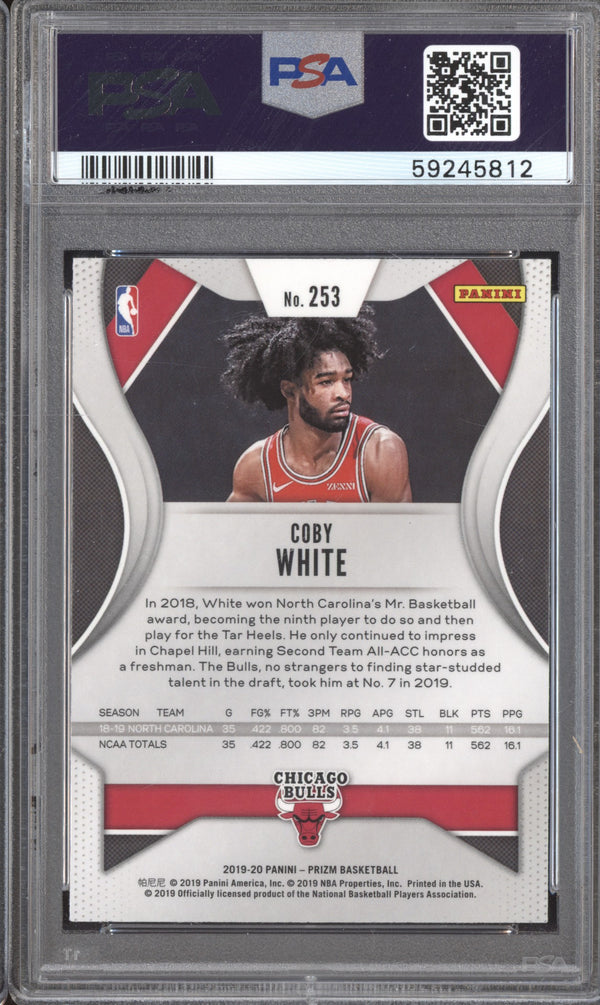 Coby White 2019-20 Panini Prizm 253 RC PSA 10