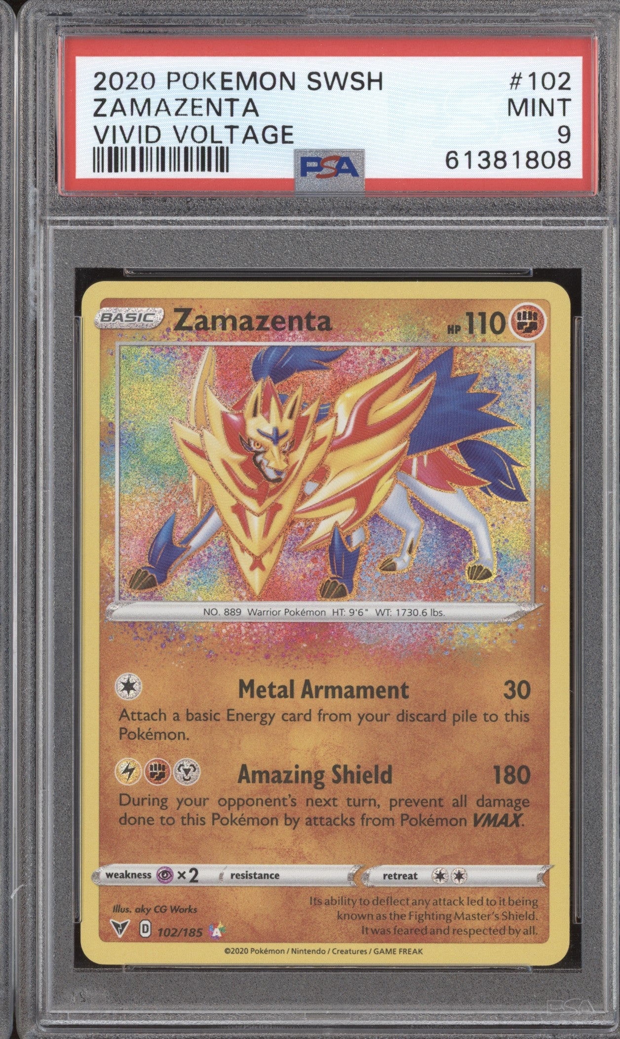 Zamazenta 102/185 Amazing Rare Vivid Voltage Pokémon TCG Near Mint