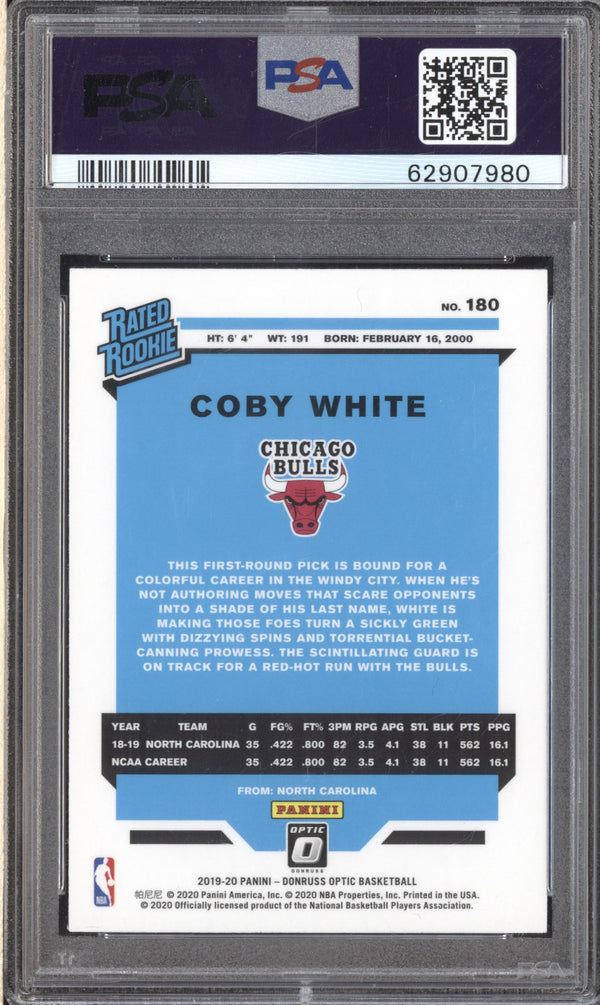 Coby White 2019-20 Panini Donruss Optic 180 PSA 10