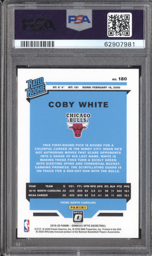 Coby White 2019-20 Panini Donruss Optic 180 PSA 10