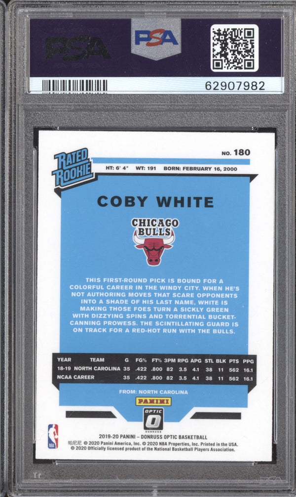 Coby White 2019-20 Panini Donruss Optic 180 PSA 10