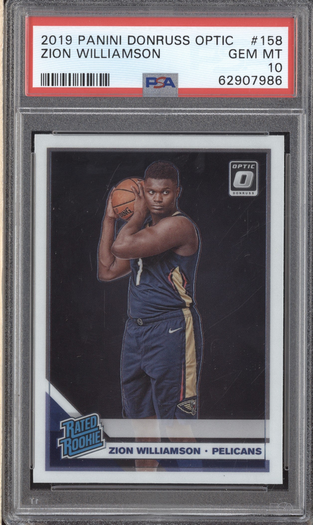 Zion Williamson 2019-20 Panini Donruss Optic 158 PSA 10