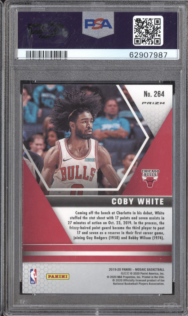 Coby White 2019-20 Panini Mosaic 264 NBA Debut Pink Camo PSA 10