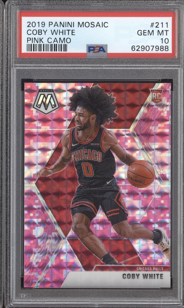 Coby White 2019-20 Panini Mosaic 211 Pink Camo PSA 10