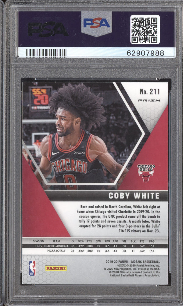 Coby White 2019-20 Panini Mosaic 211 Pink Camo PSA 10