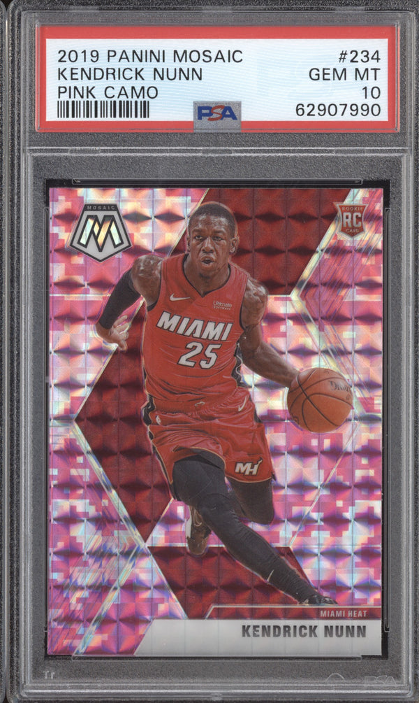 Kendrick Nunn 2019-20 Panini Mosaic 234 Pink Camo PSA 10