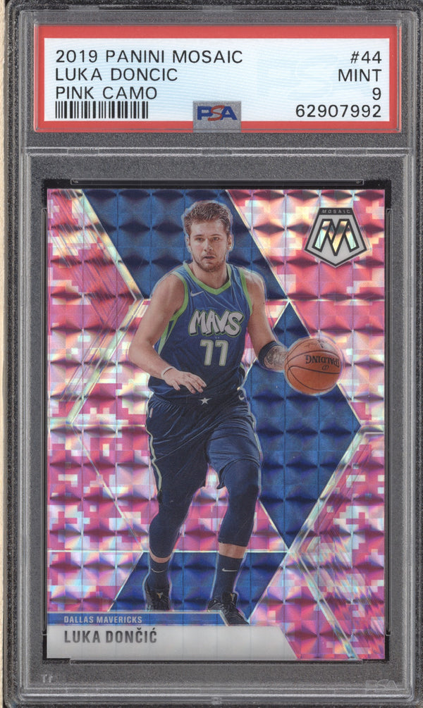 Luka Doncic 2019-20 Panini Mosaic 44 Pink Camo PSA 9