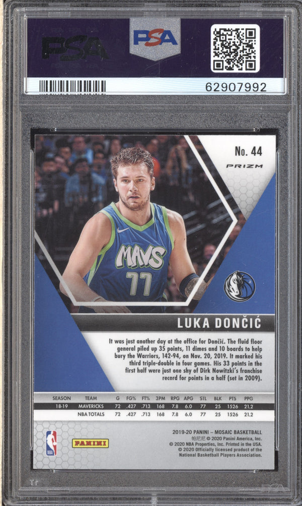 Luka Doncic 2019-20 Panini Mosaic 44 Pink Camo PSA 9