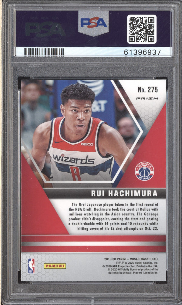 Rui Hachimura 2019-20 Panini Mosaic 275 NBA Debut Pink Camo PSA 10