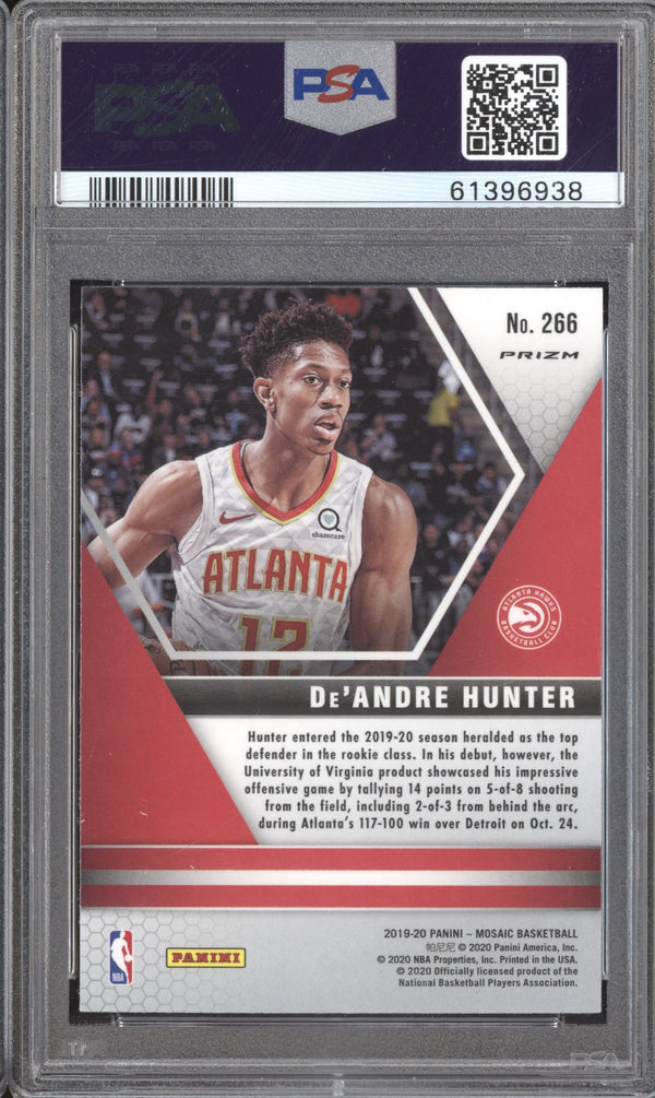 De'Andre Hunter 2019-20 Panini Mosaic 266 NBA Debut Pink Camo PSA 10