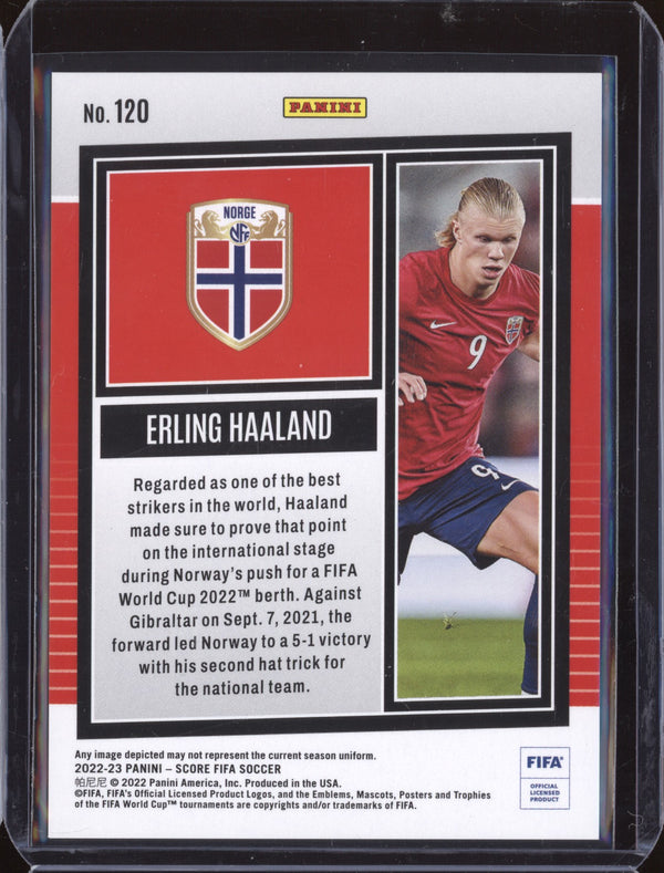 Erling Haaland 2022-23 Panini Score FIFA 120 Gold Swirl 3/10