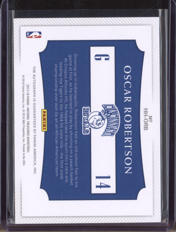 Oscar Robertson 2017-18 Panini National Treasures Hometown Heroes Auto 22/35