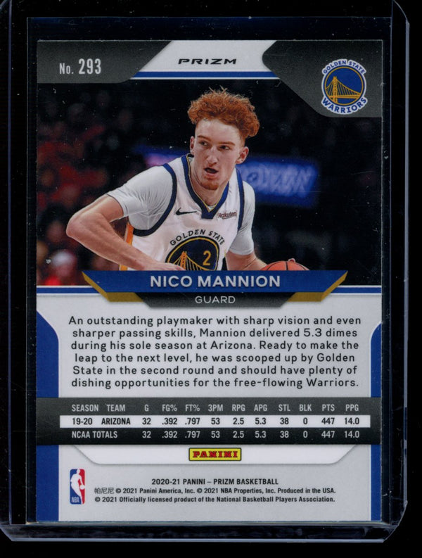 Nico Mannion 2020-21 Panini Prizm Red Wave RC