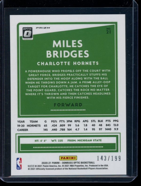 Miles Bridges 2020-21 Panini Optic Orange 143/199