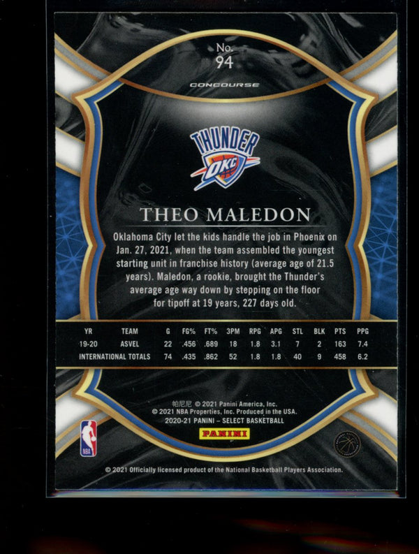 Theo Maledon 2020-21 Panini Select Concourse RC