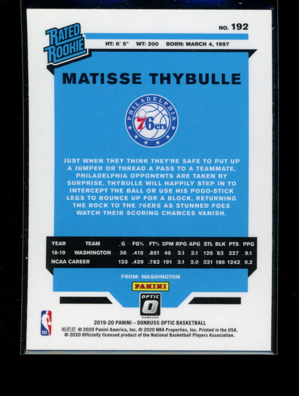 Matisse Thybulle 2019-20 Panini Optic RC