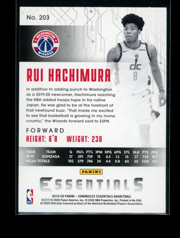 Rui Hachimura 2019-20 Panini Chronicles Essentials RC