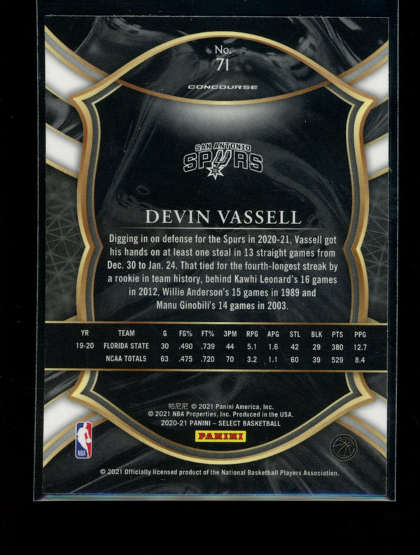 Devin Vassell 2020-21 Panini Select Concourse RC