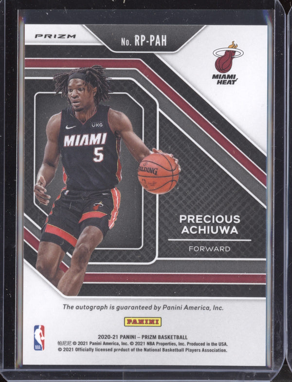 Precious Achiuwa 2020-21 Panini Prizm Rookie Penmanship Silver  RC