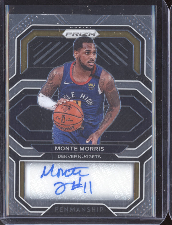 Monte Morris 2020-21 Panini Prizm PE-MON Penmanship