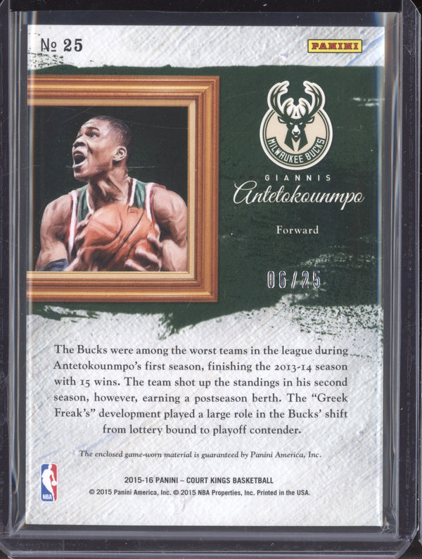 Giannis Antetokounmpo 2015-16 Panini Court Kings 25 Expressionist Memorabilia 06/25