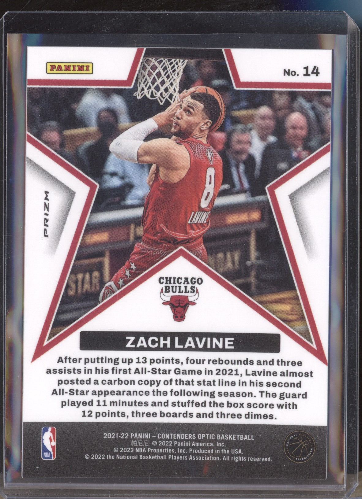 Zach Lavine 2021-22 Panini Contenders Optic 14 All-Star Aspirations